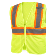 Black Stallion class 2 two-tone polyester safety vest in lime green